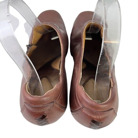 Clarks Artisan Womens Chunky Heels Brown Leather Side Zip Comfort Shoes sz 10 M - Picture 10 of 16